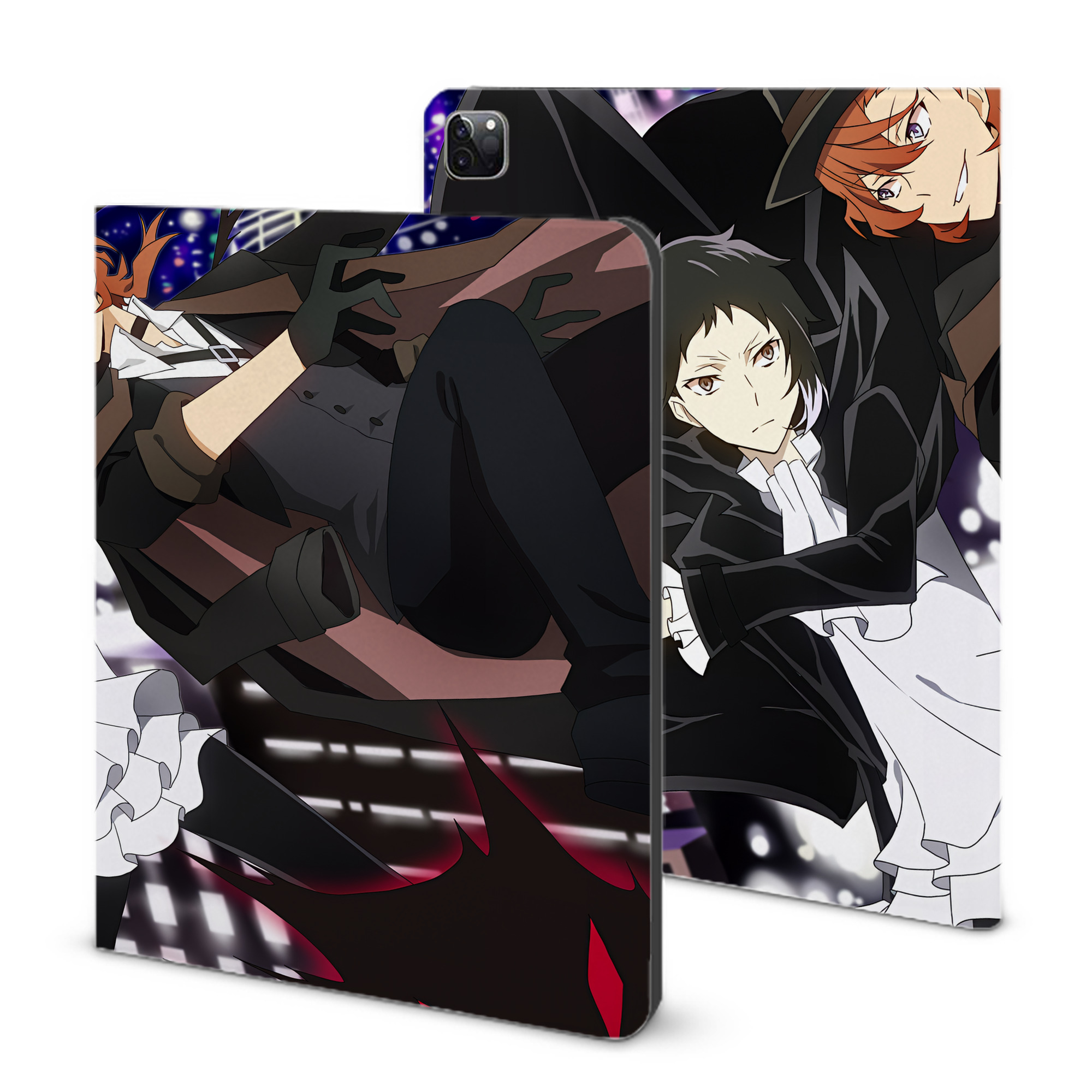 （画像用） 文豪ストレイドッグス Bungo Stray Dogs IPad ケース ブック型 PUレザー TPU 耐衝撃 軽量 薄型 ペン収納なし 全面保護 IPad 各モデル対応
